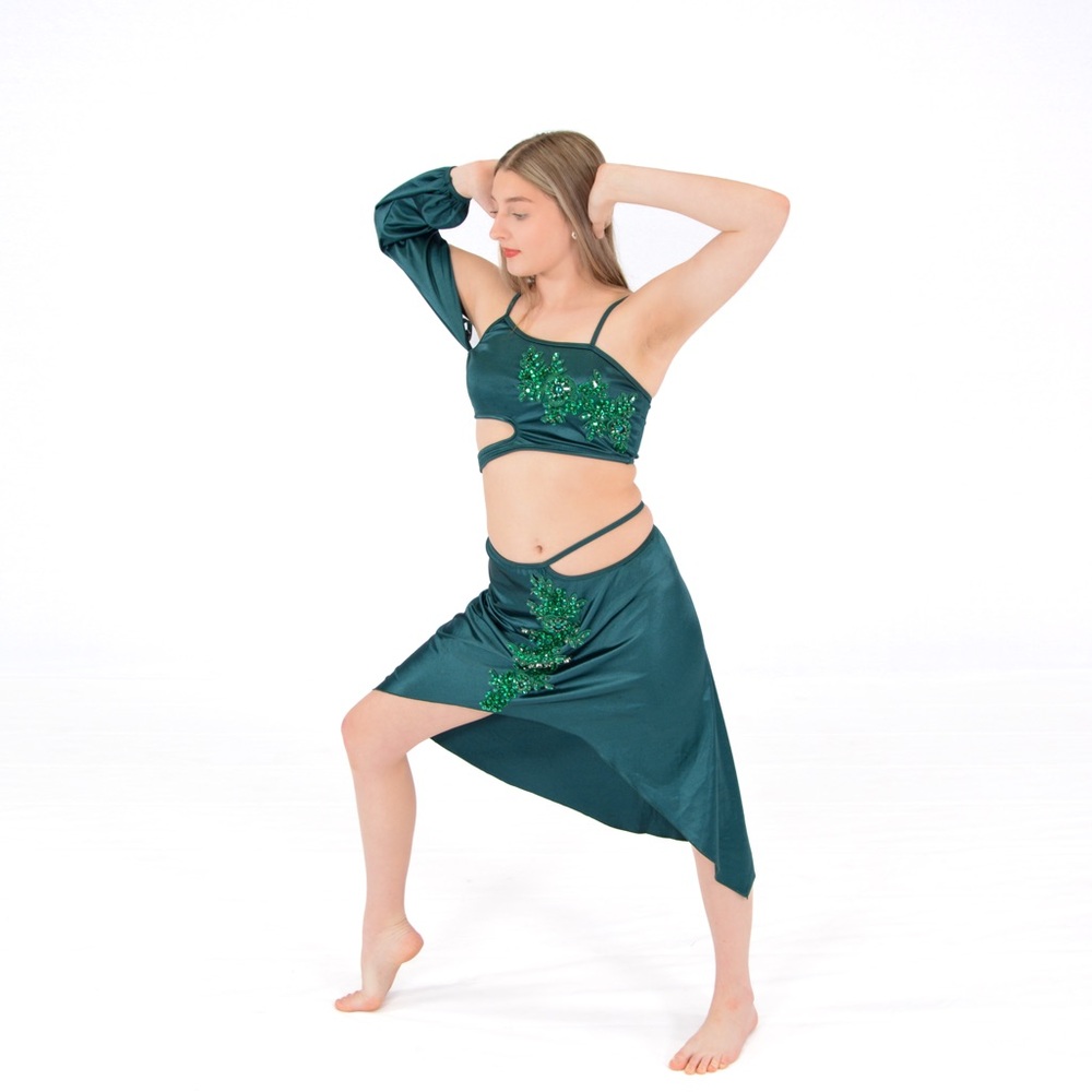 Elegant Green Dance Costume